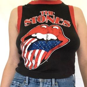 Rolling Stones Tank Top Cropped